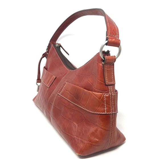 VTG Fossil Leather Shoulder Bag Faux Crocodile Siena Crescent Hobo #75082 - Picture 4 of 15
